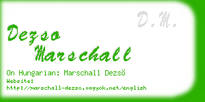 dezso marschall business card